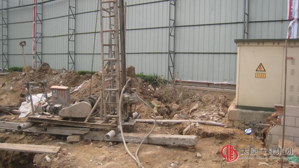 南側帷幕高壓旋噴樁施工