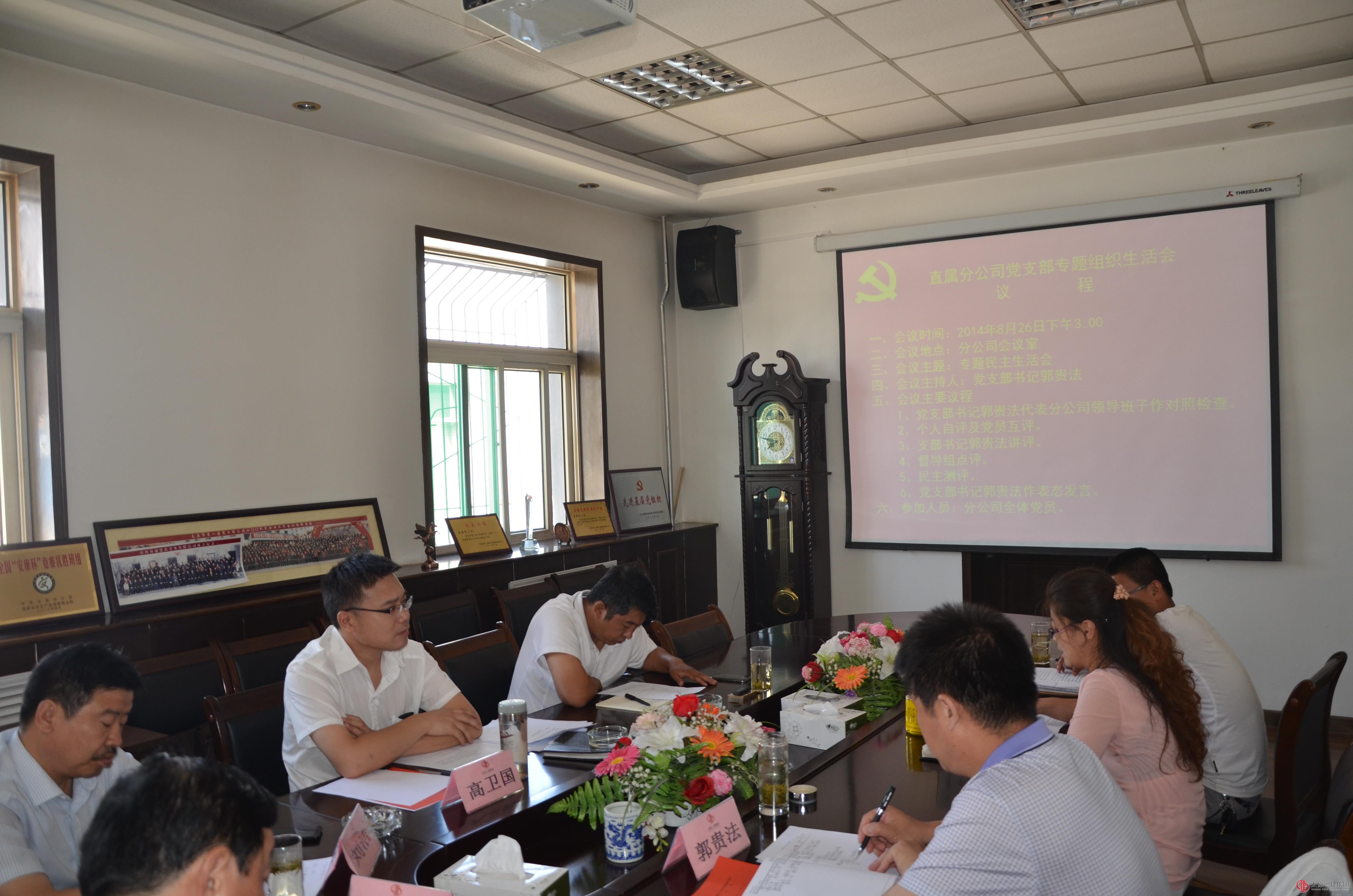 直屬分公司黨支部召開專題組織生活會